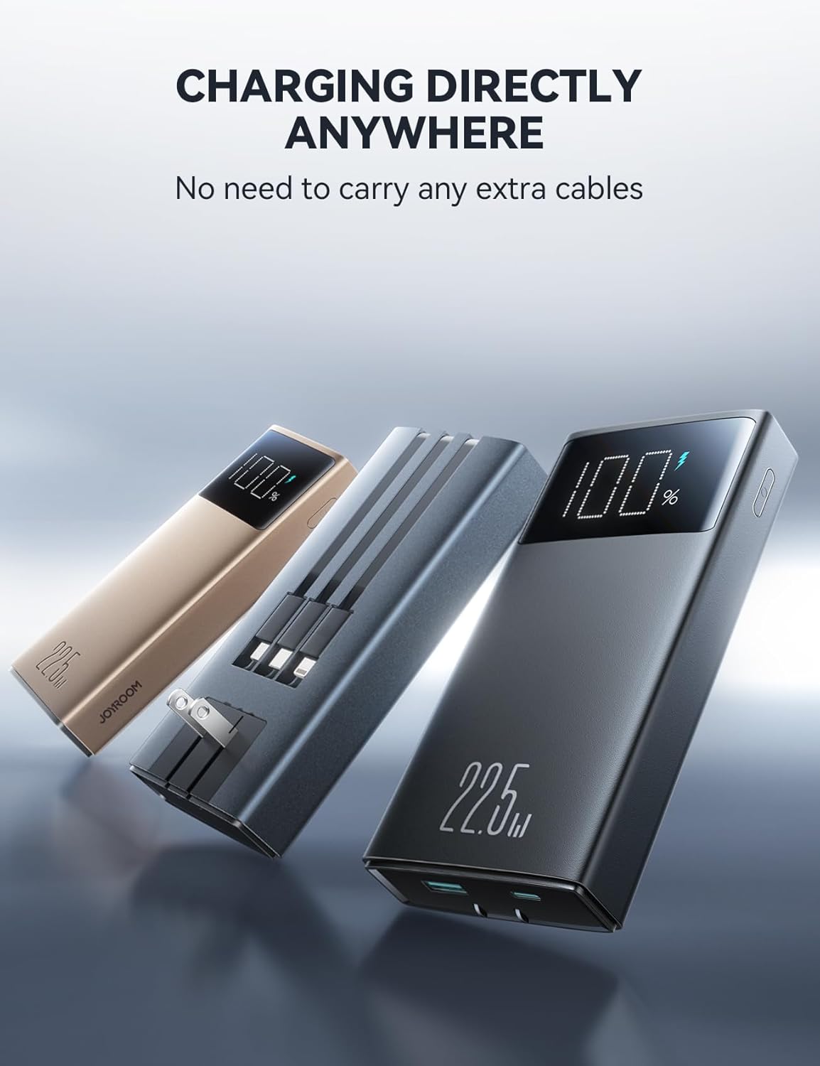 Cargador portátil de 10000 mAh (3 cables) JOYROOM