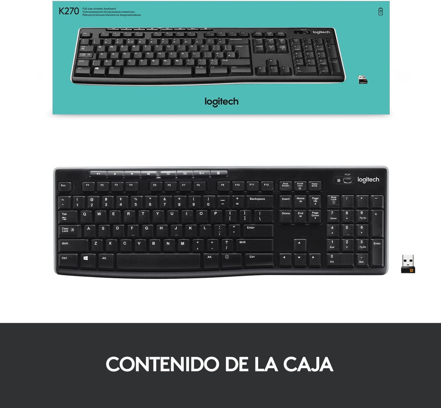 Logitech K270 Teclado Inalámbrico para Windows