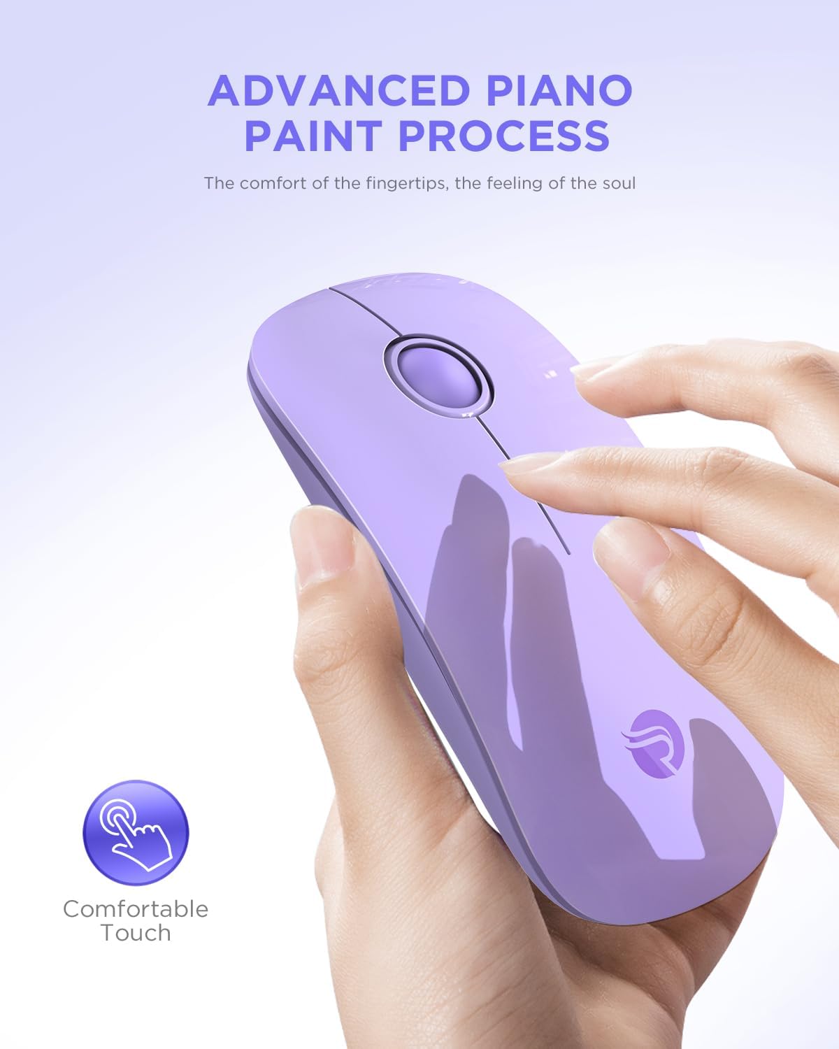 Mouse inalámbrico Bluetooth, larga vida útil, doble conectividad.