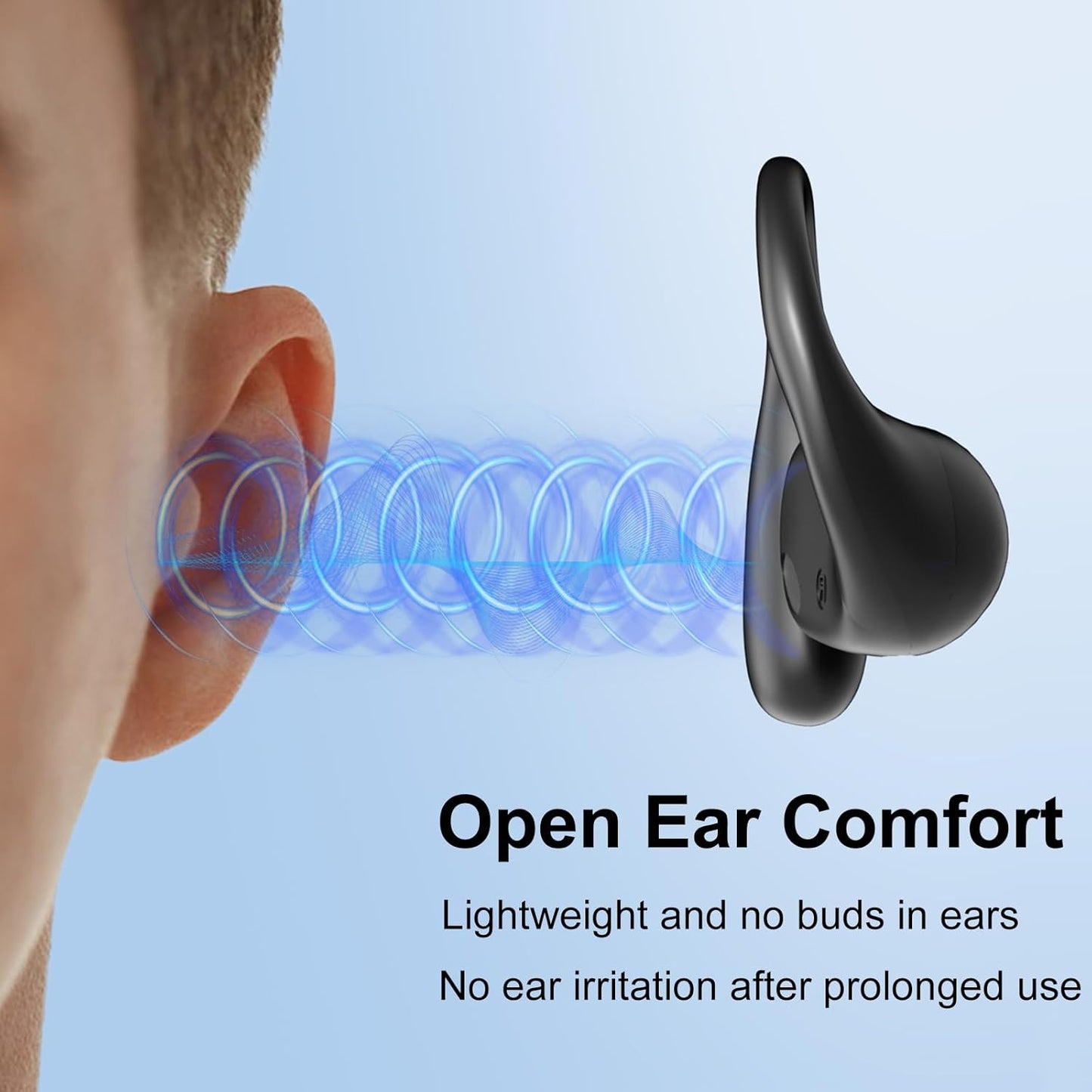 Joysico - Auriculares con cable de oreja abierta con micrófono.