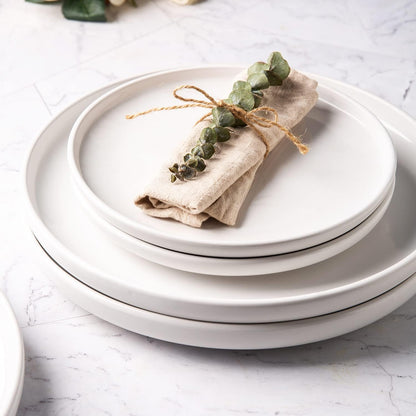 Platos de Cerámica 10.5” AmorArc 6pz Blancos Resistentes