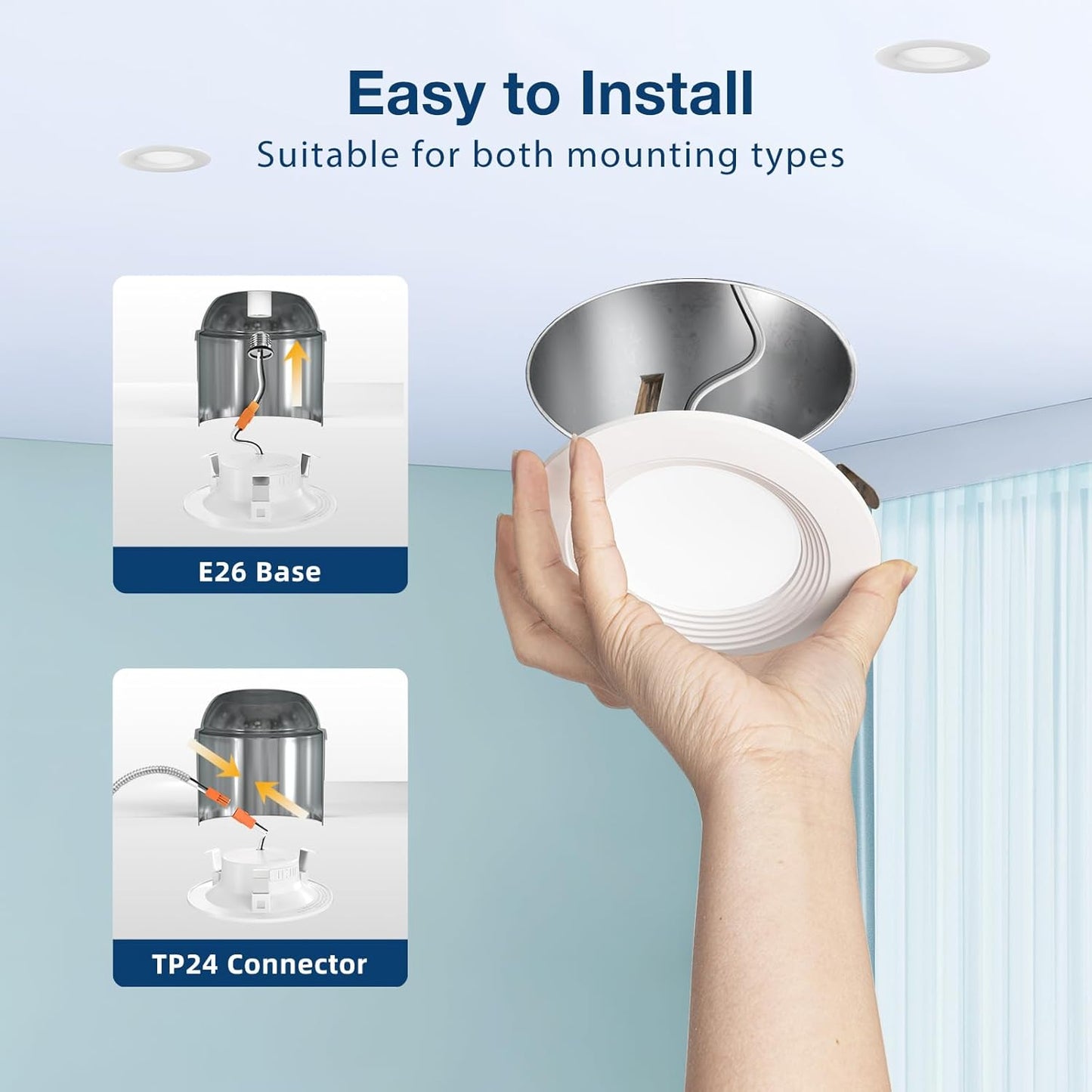 Foco empotrable LED AMICO de 4" 5CC (paquete de 24)