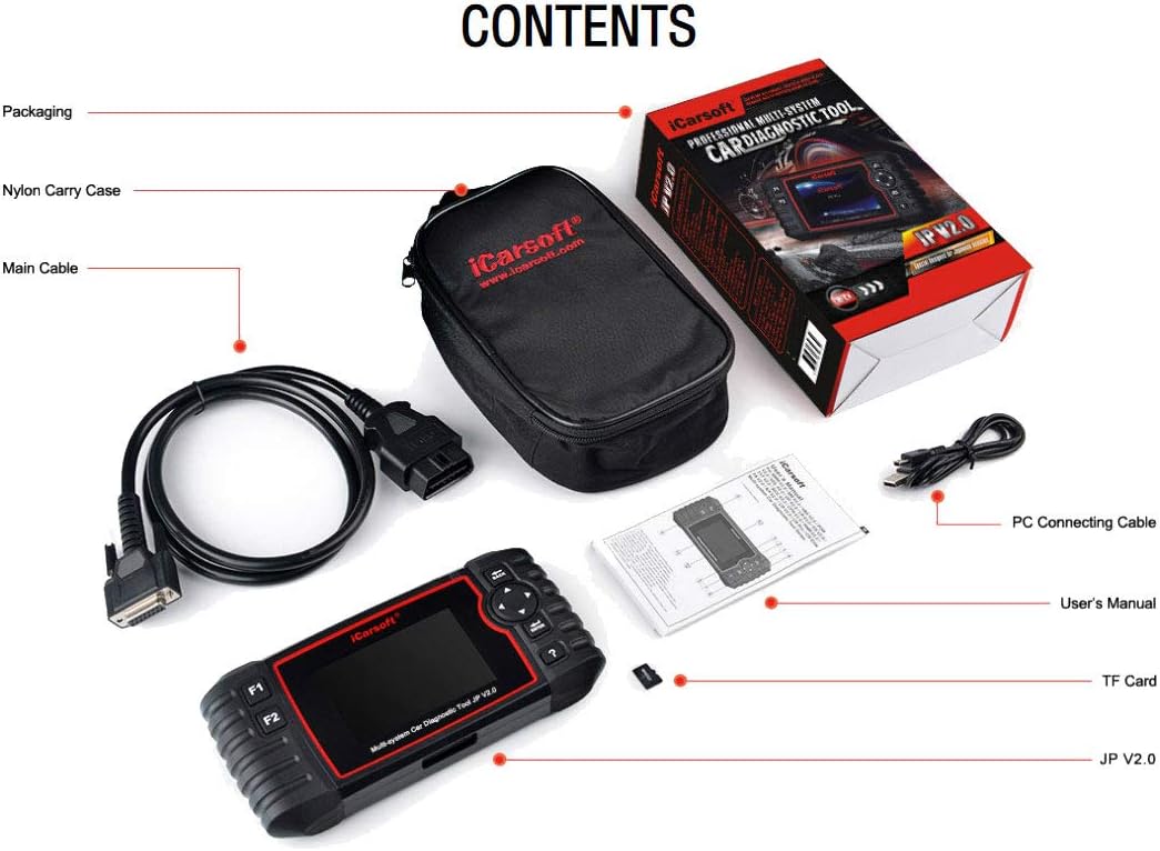 iCarsoft Herramienta de diagnóstico JP V2.0 para vehículos japoneses