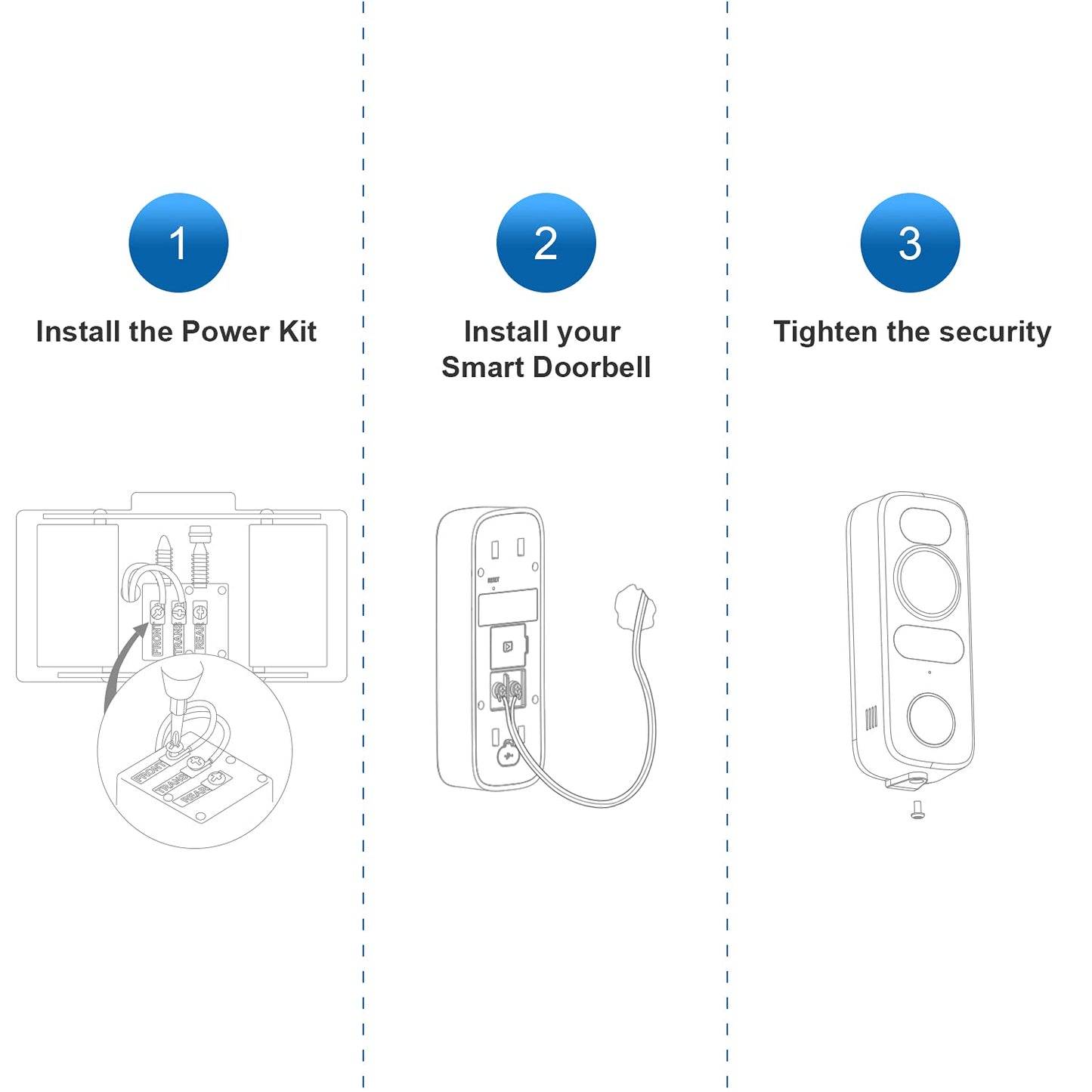 VENZ Cámara de Video WiFi para Puerta, Wired-1080P HD.