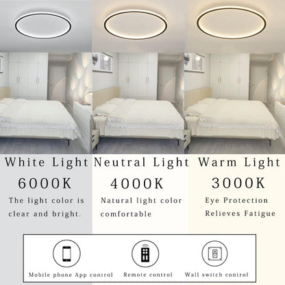 Lámpara de Techo LED, 50cm de diámetro, con control remoto, regulable.