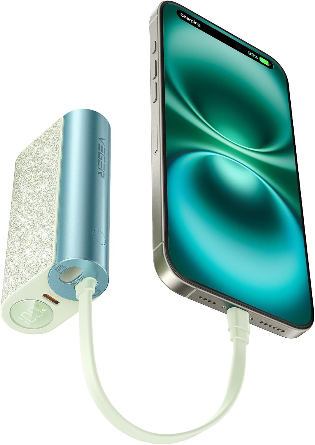 VEGER Cargador portátil compacto cable extraíble