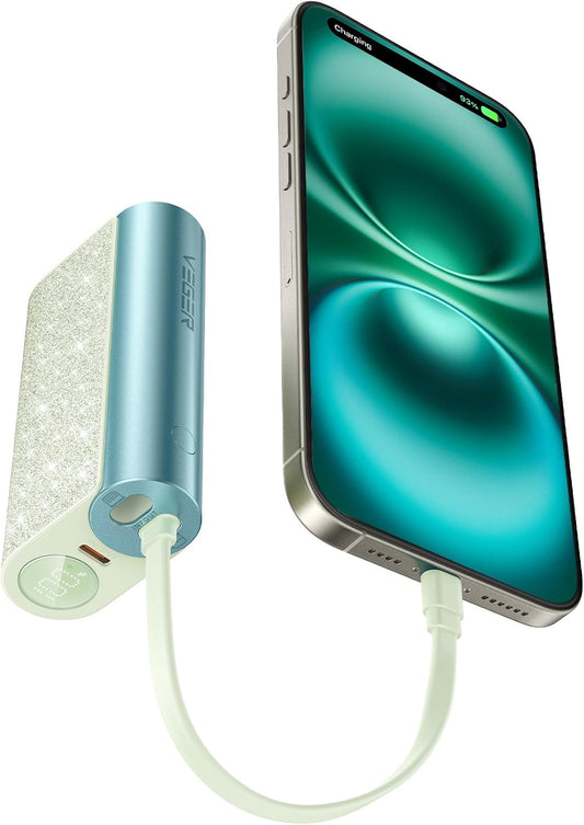 VEGER Cargador portátil compacto cable extraíble