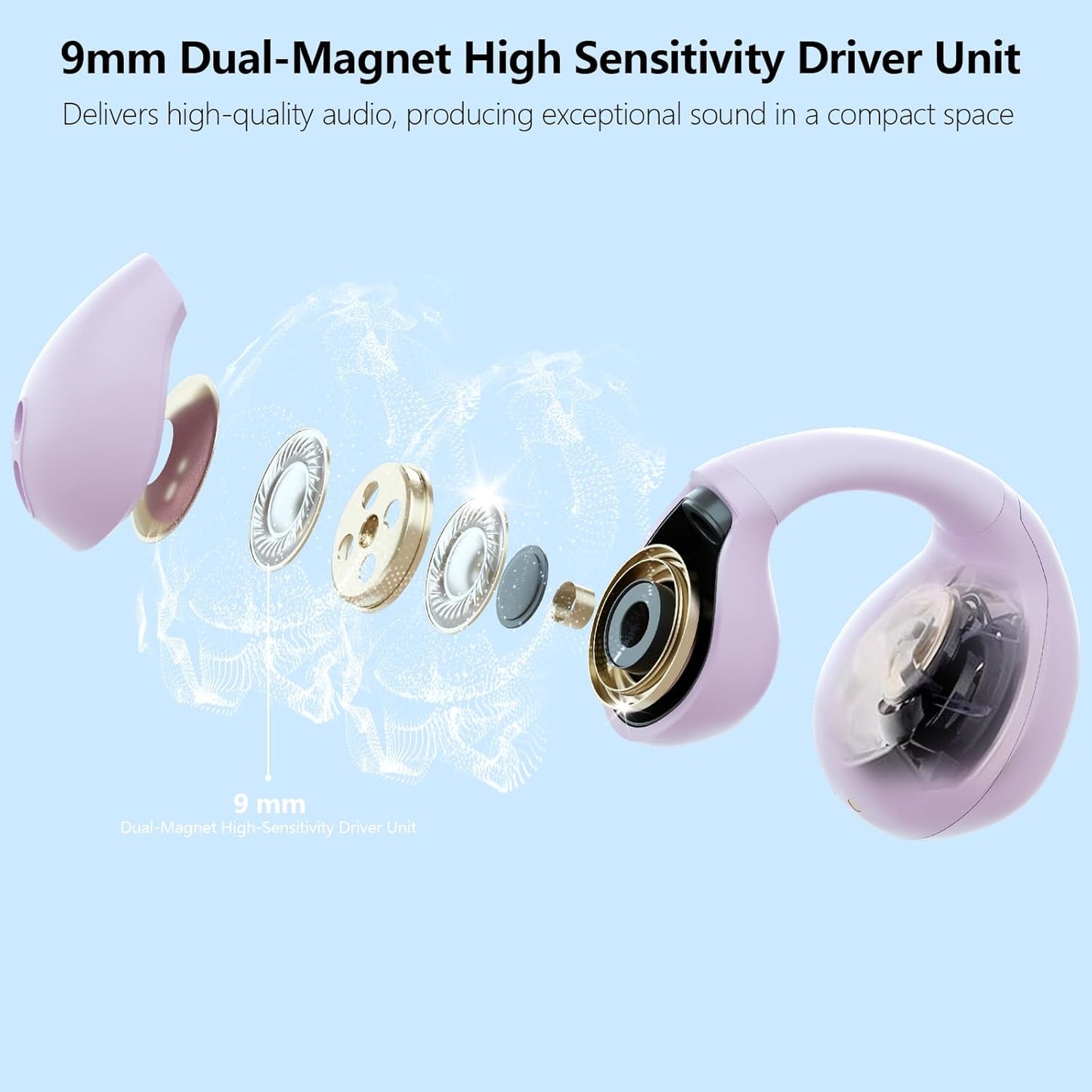 Auriculares de oreja abierta con clip Morados (Usados)