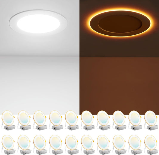 Amico Paquete 20 luces LED empotrables ultrafinas 6"5CCT 1