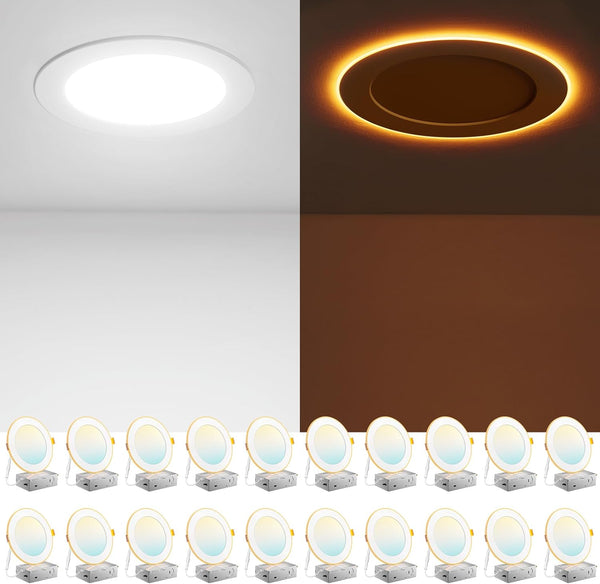 Amico Paquete 20 luces LED empotrables ultrafinas 6"5CCT 1