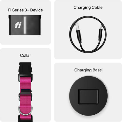 Collar inteligente para perros con GPS-AI, FI Series 3+, Talla S, Rosa.