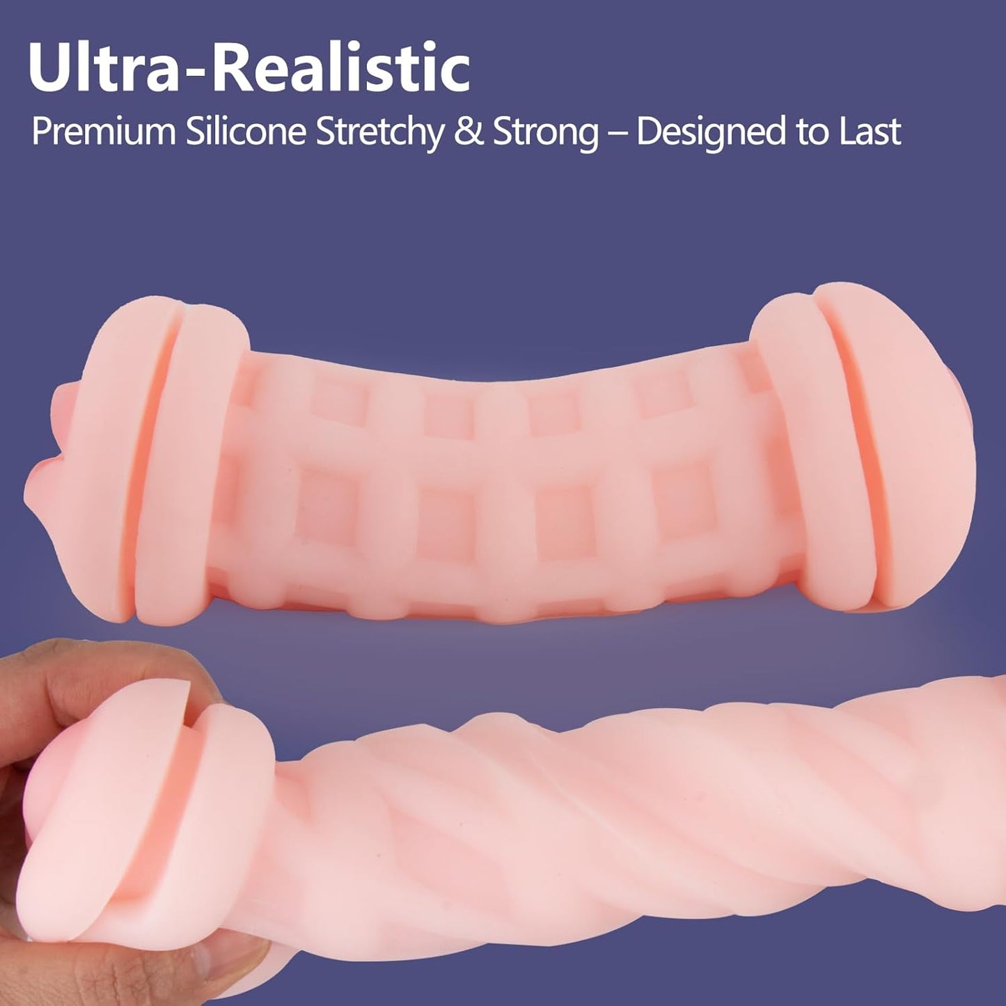 Masturbador masculino, 2 en 1, bocas texturizadas y realistas.