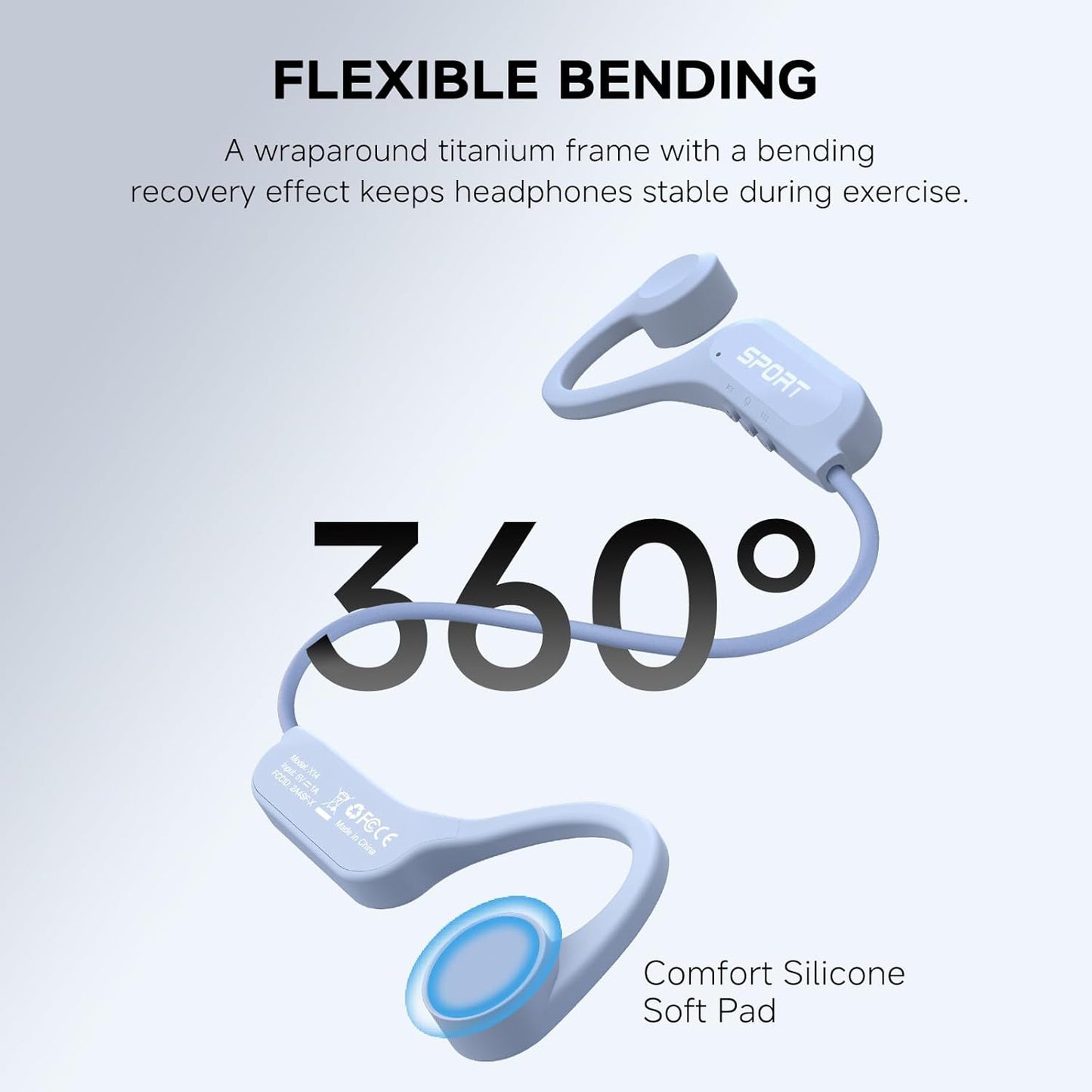 Auriculares de conducción ósea X14 Yorlu deportivos azul