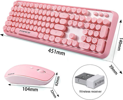 Combo de teclado y mouse inalámbricos, 2.4GHz, receptor USB.