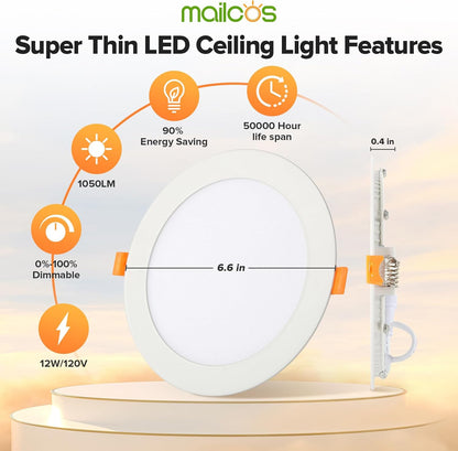 Luces LED Empotrables Mailcos 6 Pulg 12W 5CCT Regulables 24pz