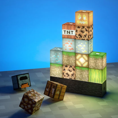 Paladone Lámpara Nocturna De Bloques De Construcción De Minecraft.