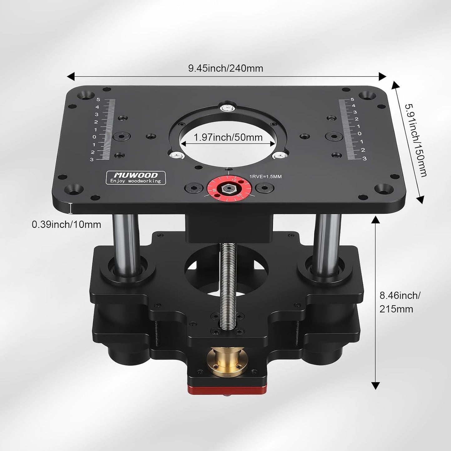 Sistema de elevación de mesa de enrutador de precisión, carpinteria.