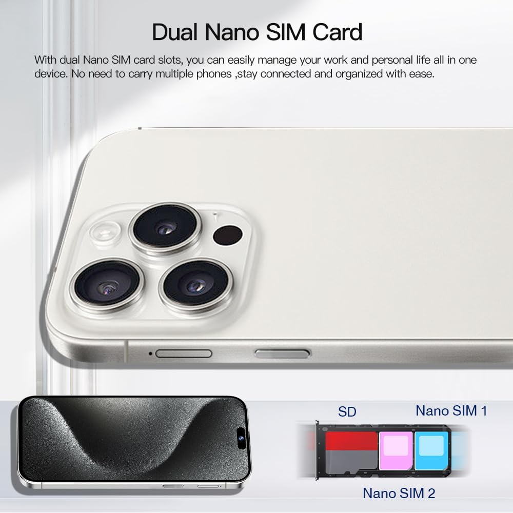 Celular con Android 13, 12G+512GB, desbloqueado, dual SIM. SUNSAMITO