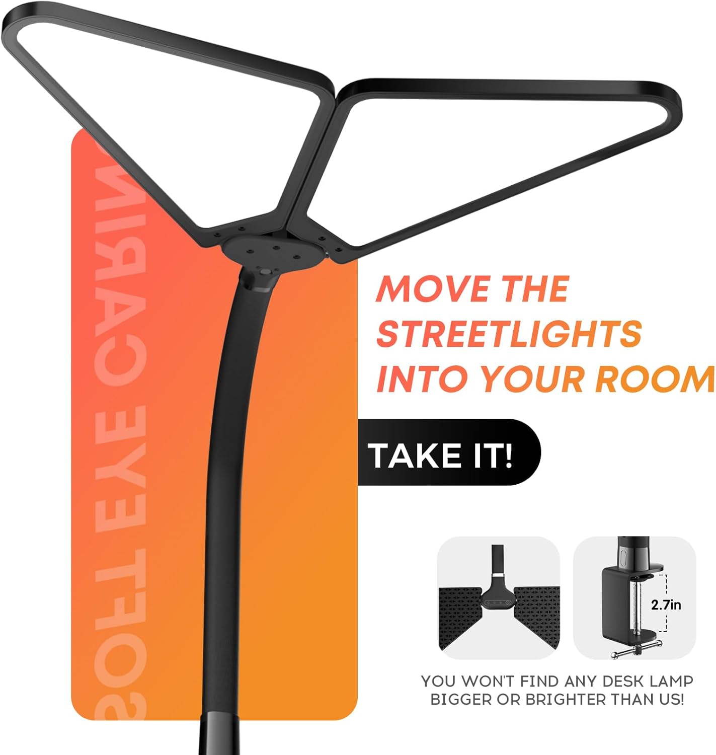 Supper Bright Lámpara de escritorio con cuello de cisne con abrazadera.