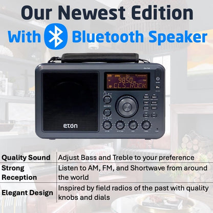 Radio Eton Elite, de Campo con Am/FM, Onda Corta, RDS, Bluetooth.