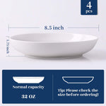 Platos de porcelana fina 32 Oz 5 pza Pasta Sopa Blanco