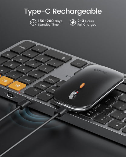 ProtoArc Teclado y mouse Bluetooth retroiluminado para Mac, KM100-A .