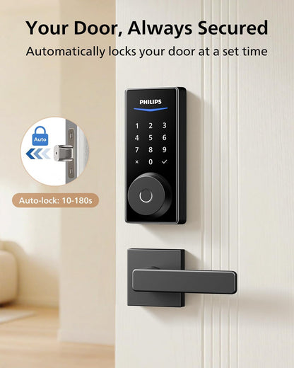 Cerradura inteligente Philips, control por app, Apple Home, Alexa y Google.