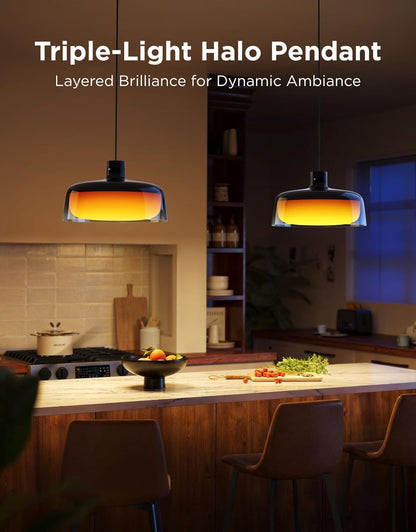 Lámpara colgante Govee H60C1, RGBIC de tres capas, iluminación inteligente.