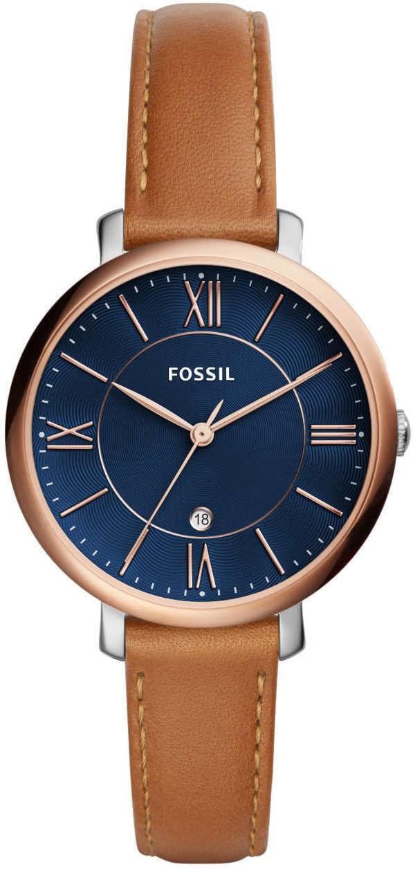 Fossil Jacqueline, Reloj para mujer con correa de piel, analógico.