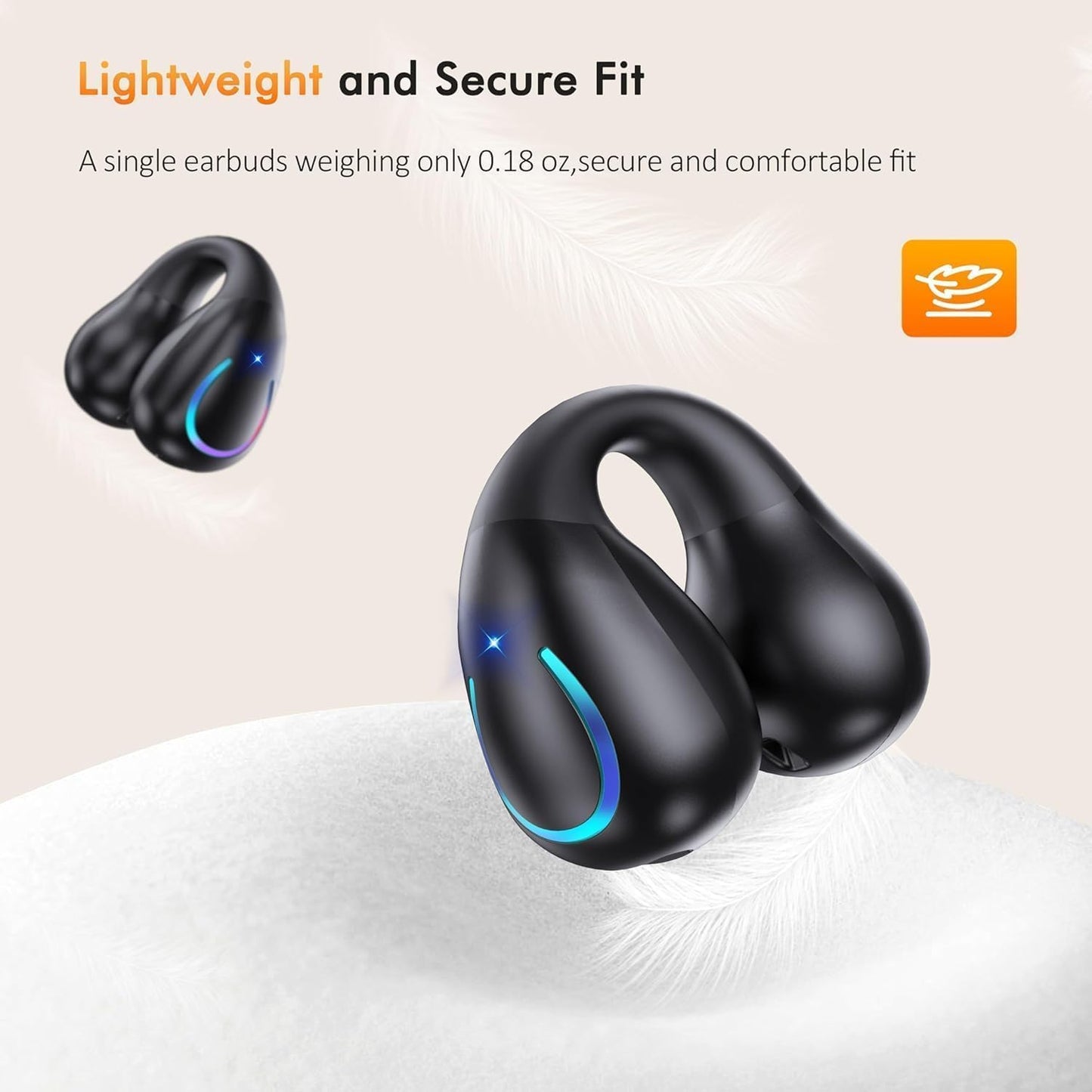 Auriculares de conducción ósea de oído abierto,Bluetooth 5.3, ligeros.(USADOS)