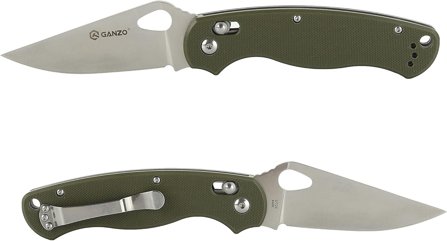 Cuchillo de bolsillo plegable, GANZO, Stainless Steel.(USADO).