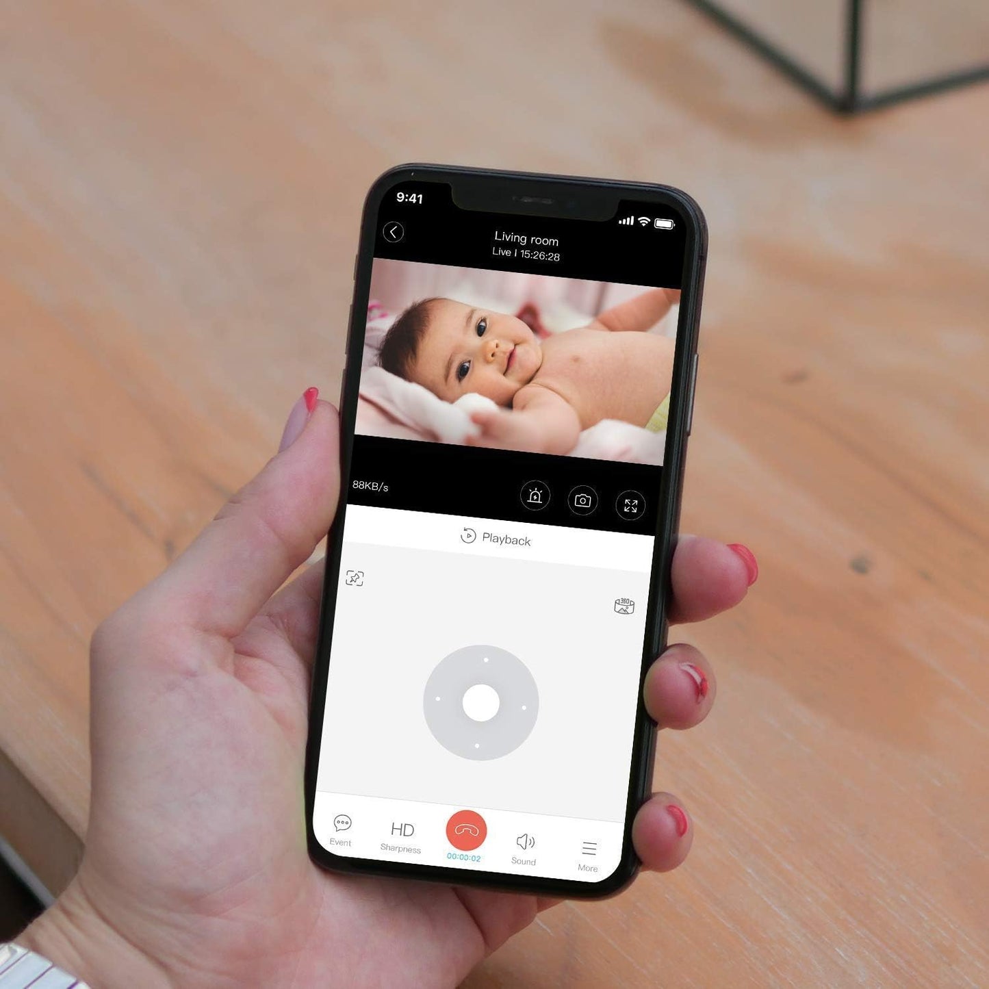 Cámara de seguridad interior, Compatible con Alexa, WiFi.
