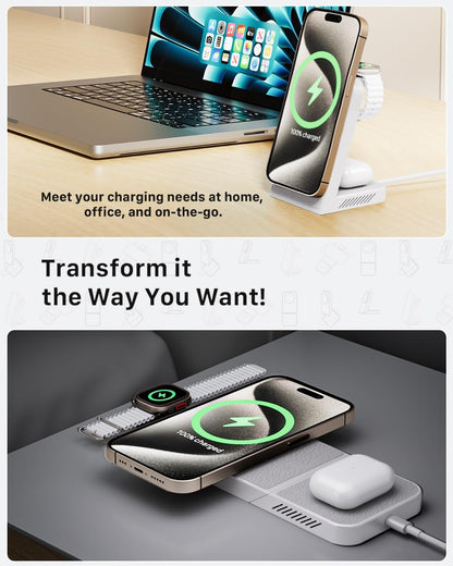 Estacion Carga Wireless Magnetica Multi Dispositivos Qi