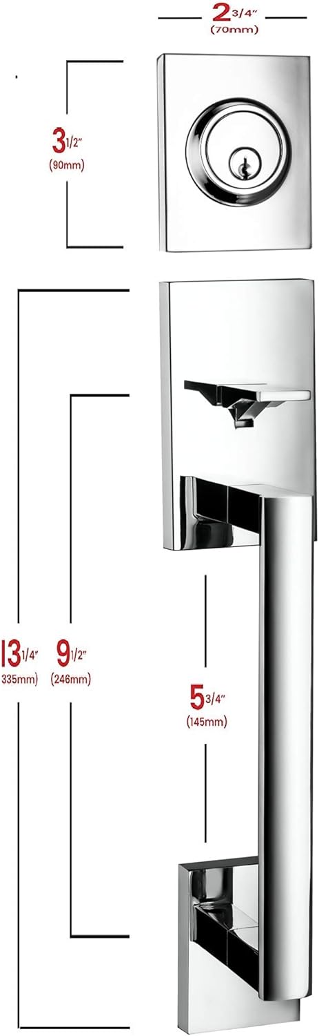 Juego de manijas para puerta delantera del hogar cromo pulido (USADO)