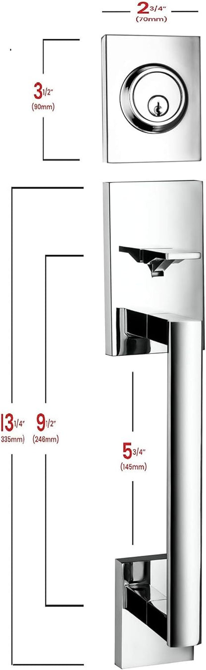 Juego de manijas para puerta delantera del hogar cromo pulido (USADO)