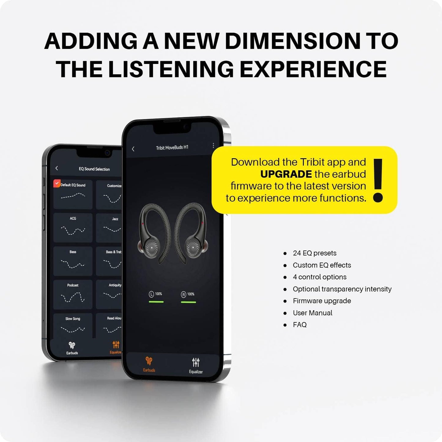 Auriculares inalámbricos Bluetooth Tribit Movebuds H1