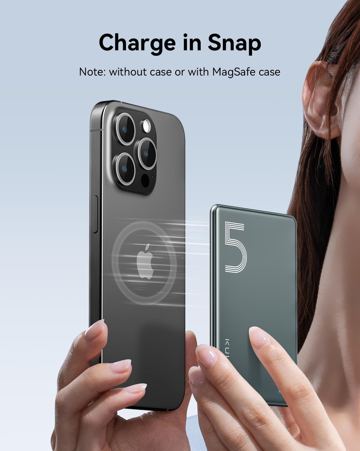 Kuulaa Power Bank Ultra Delgado inalambrica