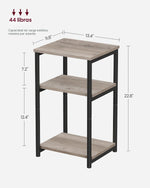 Mesa Auxiliar VASAGLE 3 Niveles Buró de Noche Industrial Beige Grisáceo