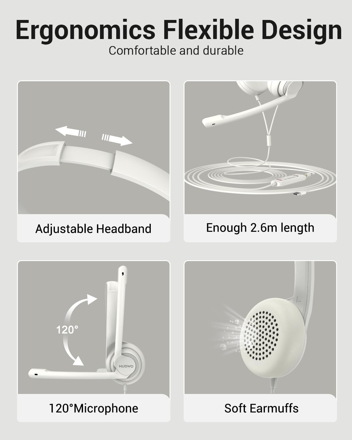 Auriculares USB NUBWO HW02 con micrófono