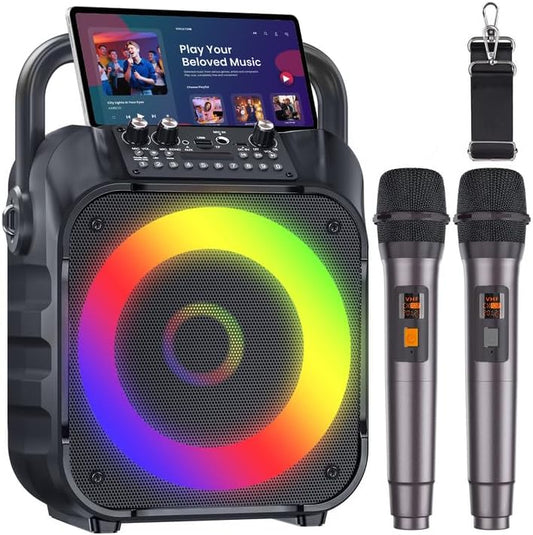 Máquina de karaoke, con 2 micrófonos inalámbricos, K9-M.