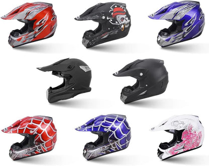 OUMURS Casco  De Motocross Para Adultos Con Gafas, Guantes y Máscara.