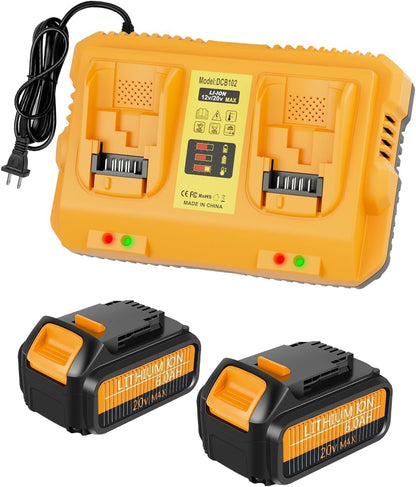 Kit de cargador y 2 baterías, compatible con Dewalt 20V. (USADO).