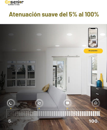 Paquete de 11 Luces LED, Ensenior, Empotrables de 4", Regulables,