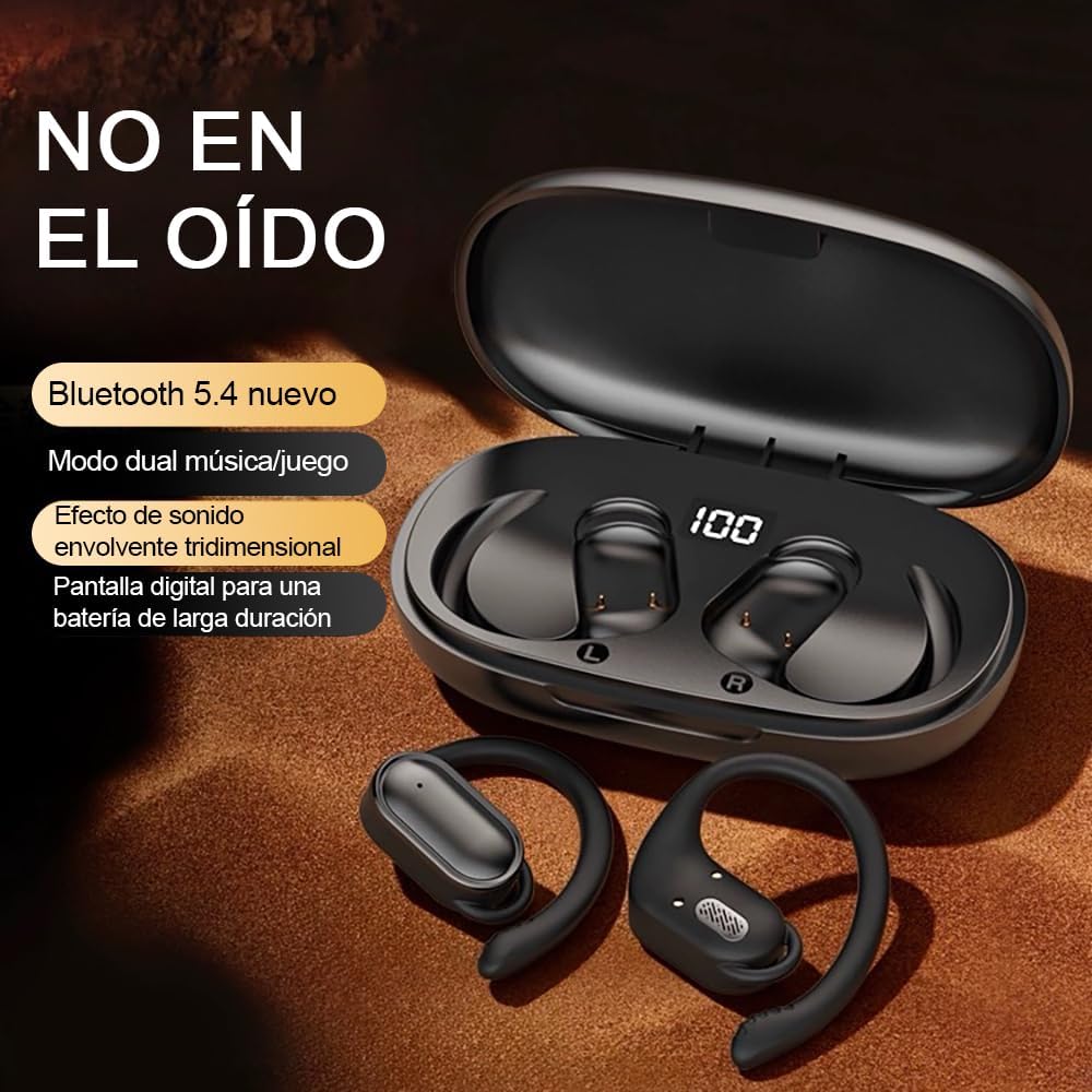 EWTTO Auriculares Abiertos Bluetooth 5.3, Auriculares Inalámbricos Deportivos.