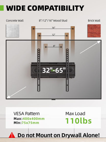 Soporte de pared para TV, pantalla plana de 32 a 65", USX MOUNT.