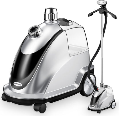 Anthter Vaporizador para ropa, 2.4L, con ruedas, plateado,(USADO).