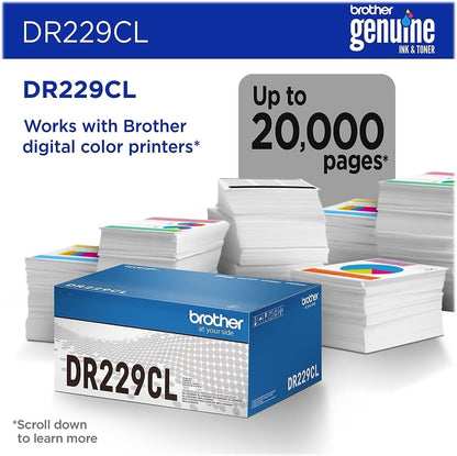 Unidad de tambor, DR229CL original de Brother, 4 cartuchos (USADO).