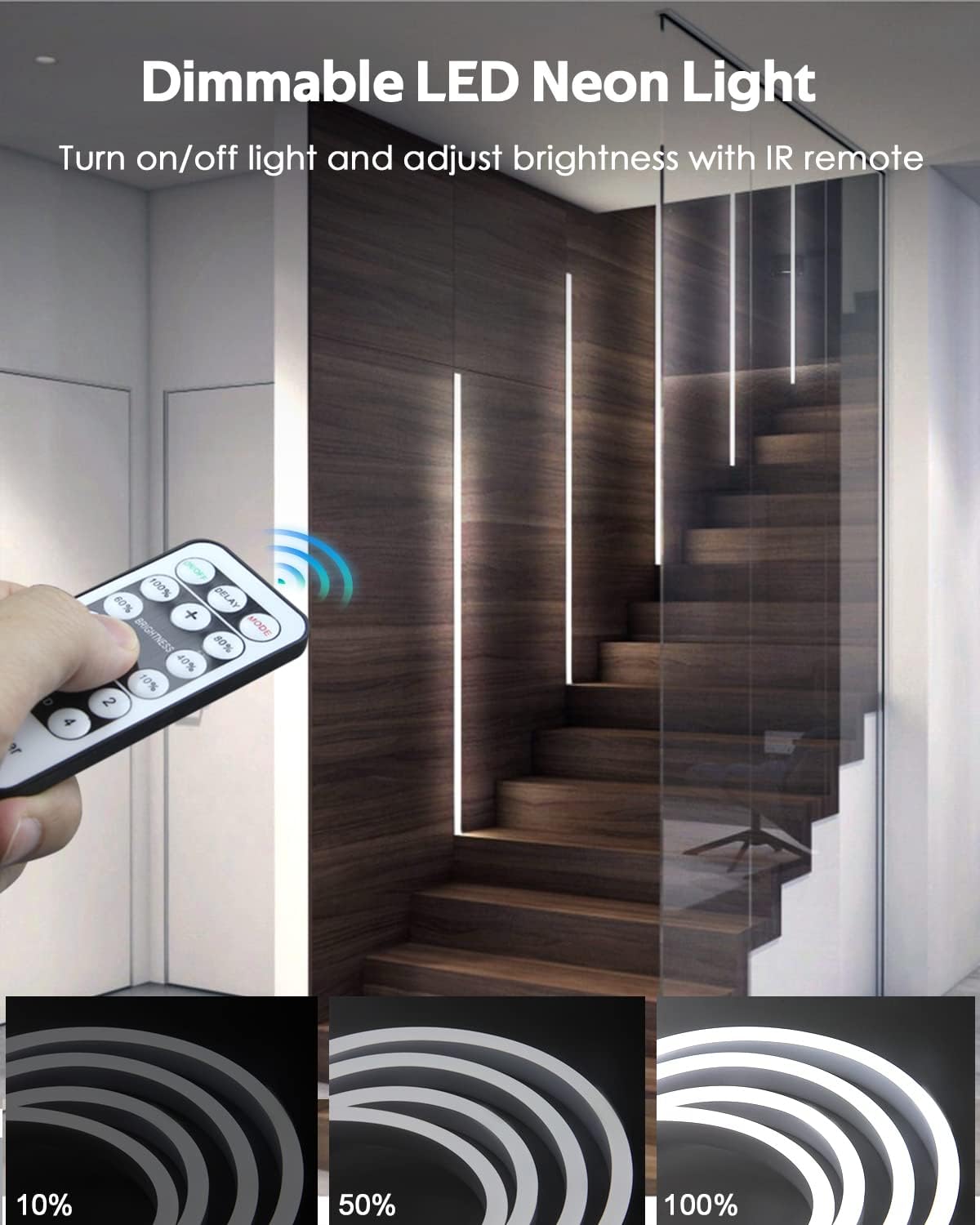 Samsion, Tira De Luces Led, 100ft, Impermeables, Regulables.
