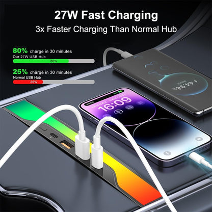 Model y Hub USB con Tesla Ambient Lighting Modelo 3 consola central. USADO