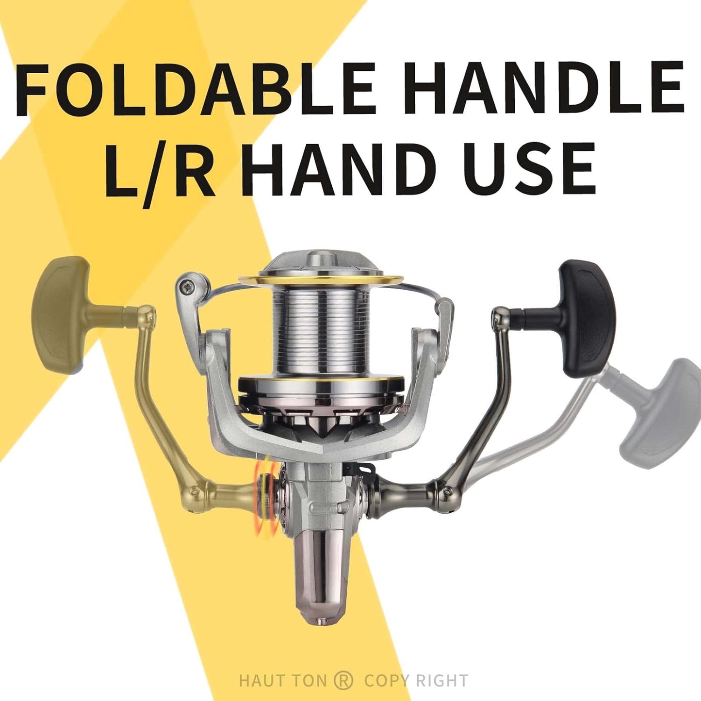 Carrete giratorio para caña de pesca, marco de grafito, 55lbs arrastre.